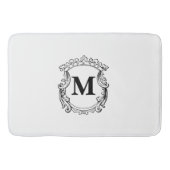 Elegantes Wappen Custom Monogram Badematte (Vorderseite)