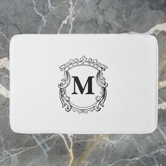Elegantes Wappen Custom Monogram Badematte