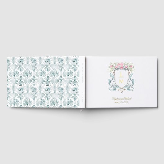 Elegantes Wappen der Rose mit Bow | Monografische Gästebuch (Voll)