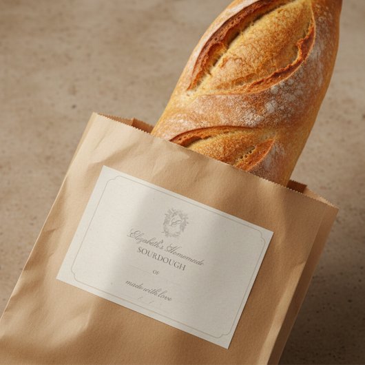 Elegantes Wappen DIY, hausgemachte Geschenkartikel Lebensmitteletikett