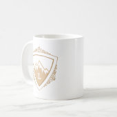 Elegantes Wappen einer Bergkette mit Monogramm Kaffeetasse (Vorderseite Links)