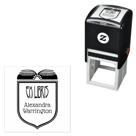 Elegantes Wappen Ex Libris Buchname Embosser Permastempel (Beispiel)