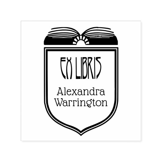 Elegantes Wappen Ex Libris Buchname Embosser Permastempel (Design)