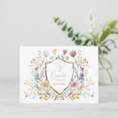 Elegantes Wappen für Wasserfarben Einladung (Stehend Vorderseite)