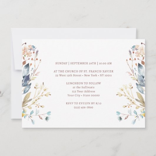 Elegantes Wappen für Wasserfarben Einladung (Rückseite)