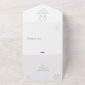 Elegantes Wappen Hochzeit All In One Einladung (Außenbereich)