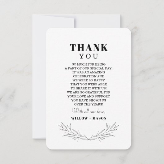 Elegantes Wappen Hochzeit Dankeschön Karte mit Fot (Rückseite)