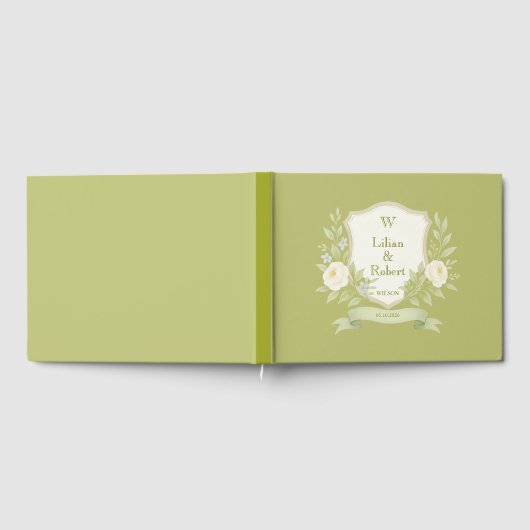 Elegantes Wappen Hochzeit Gästebuch (Voll)