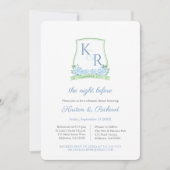 Elegantes Wappen Hochzeit Probe Einladung (Vorderseite)