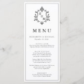 Elegantes Wappen-Hochzeitsmenü mit Monogramm Programm (Vorderseite)