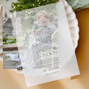 Elegantes Wappen im Winter Hochzeit Pergament Einladungen