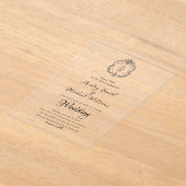 Elegantes Wappen Minimalistisch-formale Monogramm- Acryleinladungen (Ablage )