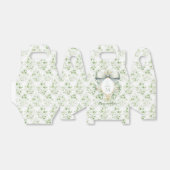 Elegantes Wappen mit einem grünen Bön | Hochzeit Geschenkschachtel (Ungefaltet)