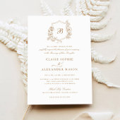 Elegantes Wappen mit floralen Rose Hochzeitssymbol Einladung