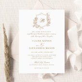 Elegantes Wappen mit floralen Rose Hochzeitssymbol Einladung