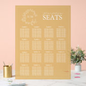 Elegantes Wappen mit Goldleafy Monogram Acrylschild (Hochzeit)