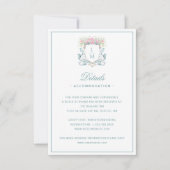 Elegantes Wappen mit Rose mit Angabe der Bow-Daten Dankeskarte (Vorderseite)