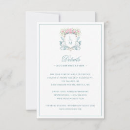 Elegantes Wappen mit Rose mit Angabe der Bow-Daten Dankeskarte