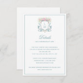 Elegantes Wappen mit Rose mit Angabe der Bow-Daten Dankeskarte (Vorne/Hinten)