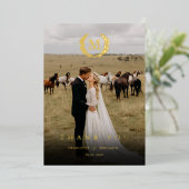 Elegantes Wappen Monogram 1 Foto Vielen Dank für I Folieneinladung (Stehend vorne)