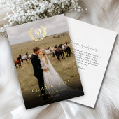 Elegantes Wappen Monogram 1 Foto Vielen Dank für I Folieneinladung