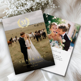 Elegantes Wappen Monogram 2 Foto Vielen Dank für I Folieneinladung