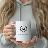 Elegantes Wappen Monogram Custom Wedding White Kaffeetasse