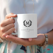 Elegantes Wappen Monogram Custom Wedding White Kaffeetasse