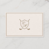Elegantes Wappen Monogram Golf Wedding Drink Ticke Visitenkarte (Rückseite)