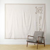 Elegantes Wappen Monogram Golf Wedding Foto Hinter Wandteppich (Beispiel (Horizontal))