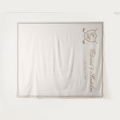 Elegantes Wappen Monogram Golf Wedding Foto Hinter Wandteppich (Vorderseite (Horizontal))