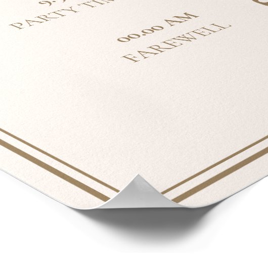 Elegantes Wappen Monogram Golf Wedding Timeline Poster (Ecke)