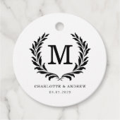 Elegantes Wappen Monogram Wedding Geschenkanhänger (Vorderseite)