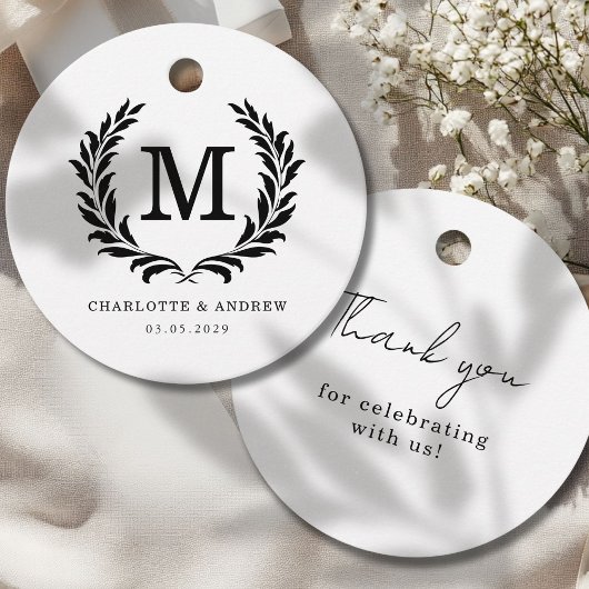 Elegantes Wappen Monogram Wedding Geschenkanhänger