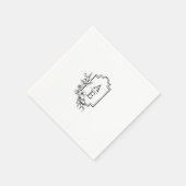 Elegantes Wappen Monogram Wedding Napkin Serviette (Ecke)