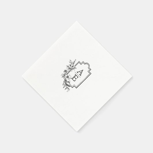 Elegantes Wappen Monogram Wedding Napkin Serviette (Ecke)