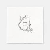 Elegantes Wappen Monogram Wedding Napkin Serviette (Vorderseite)