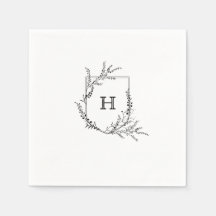 Elegantes Wappen Monogram Wedding Napkin