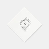 Elegantes Wappen Monogram Wedding Napkin Serviette (Ecke)