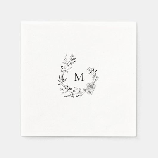 Elegantes Wappen Monogram Wedding Napkin Serviette (Vorderseite)