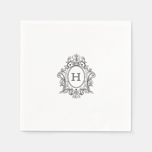 Elegantes Wappen Monogram Wedding Napkin Serviette (Vorderseite)