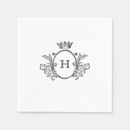 Elegantes Wappen Monogram Wedding Napkin Serviette