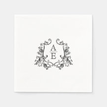 Elegantes Wappen Monogram Wedding Napkin