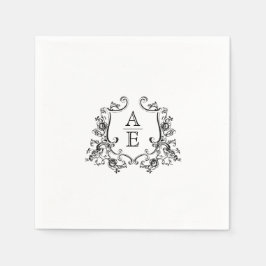 Elegantes Wappen Monogram Wedding Napkin Serviette