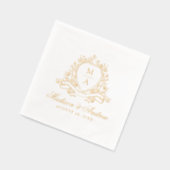 Elegantes Wappen Monogram Wedding Servietten Mit Folie (Links)
