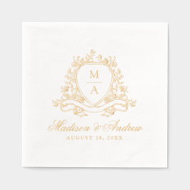 Elegantes Wappen Monogram Wedding Servietten Mit Folie