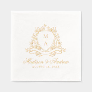 Elegantes Wappen Monogram Wedding Servietten Mit Folie