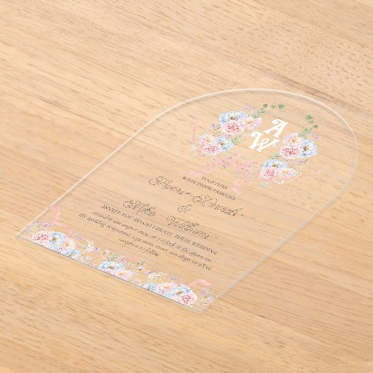 Elegantes Wappen-Monogramm-Hochzeit Acryleinladungen (Ablage )