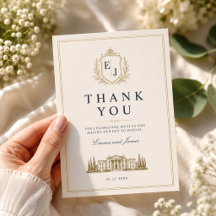 Elegantes Wappen-Monogramm Hochzeit im Stil des al