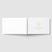Elegantes Wappen-Monogramm Hochzeit Weiß Gästebuch (Voll)